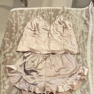 Luxurious Satin Pajama Set in Champagne